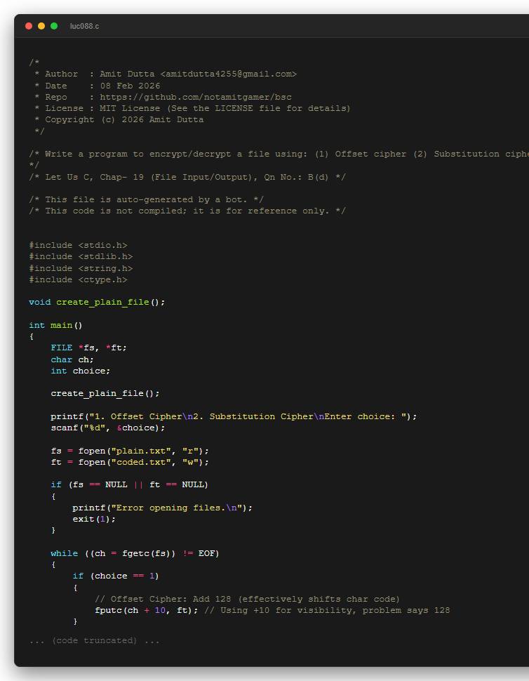 Write a program to encrypt/decrypt a file using: (1) Offset cipher (2) Substitution cipher.